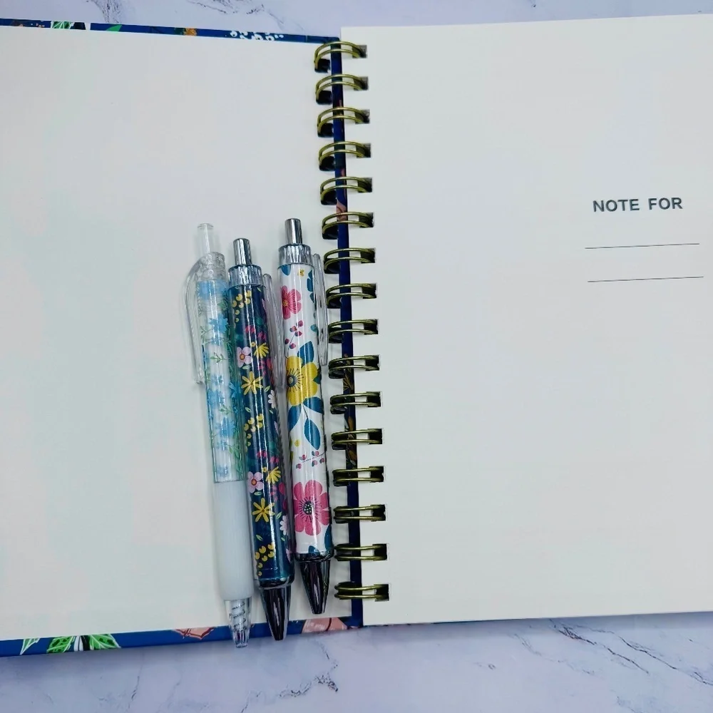 The Notebook Hardcover Floral Stationary Set Blue Floral Theme